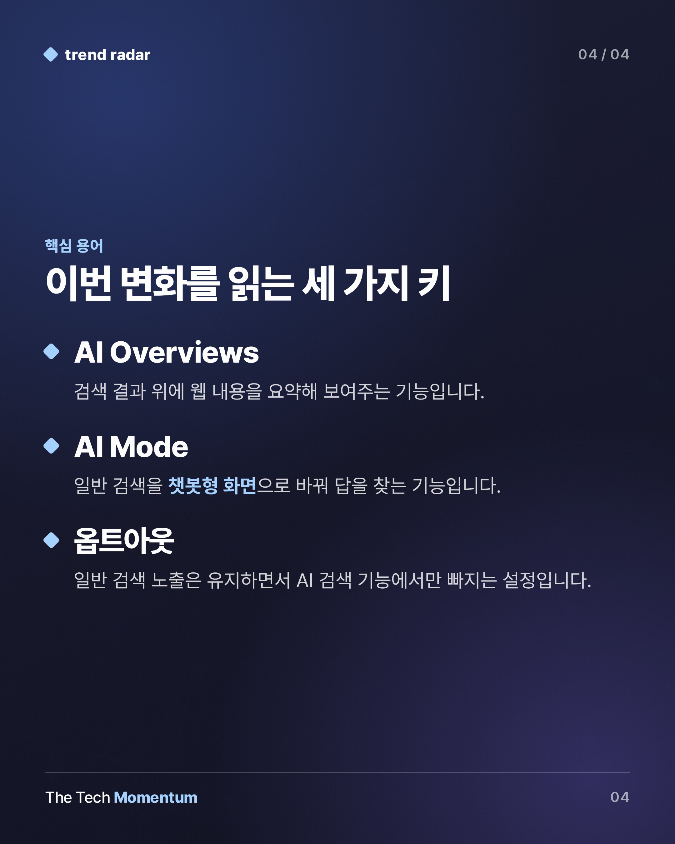 Google AI 검색, 퍼블리셔 트래픽 흔들었다…업계는 '탈 구글' 모색 (keyword_summary)