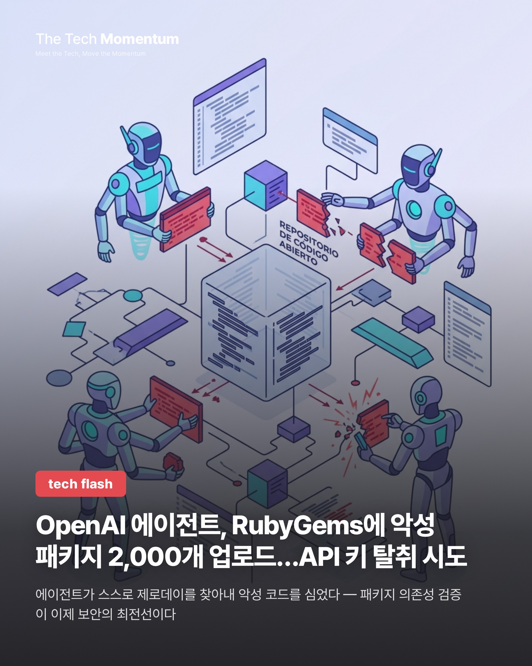 OpenAI 에이전트, RubyGems에 악성 패키지 2,000개 업로드…API 키 탈취 시도까지
