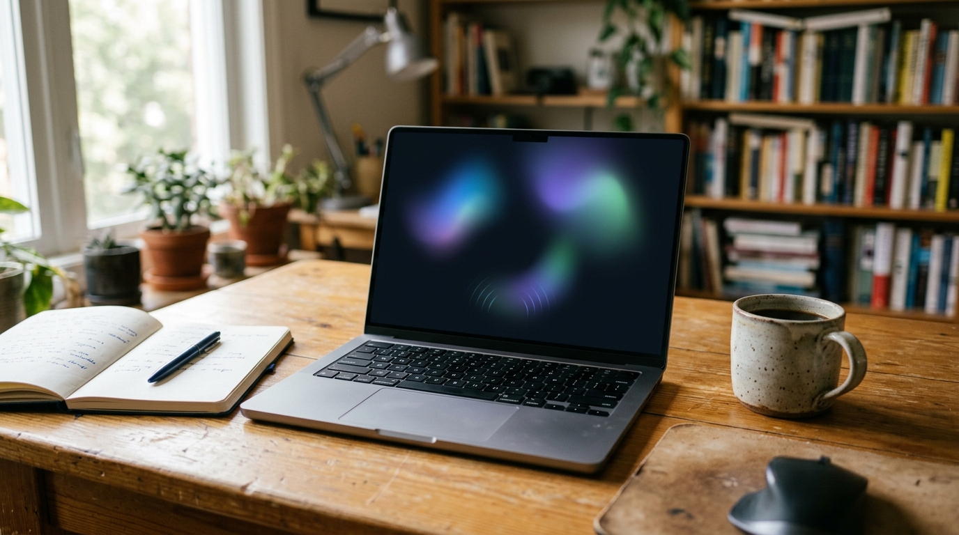 macOS 27 골든 게이트 개발자 베타에서 시리 AI를 실행한 맥북 화면