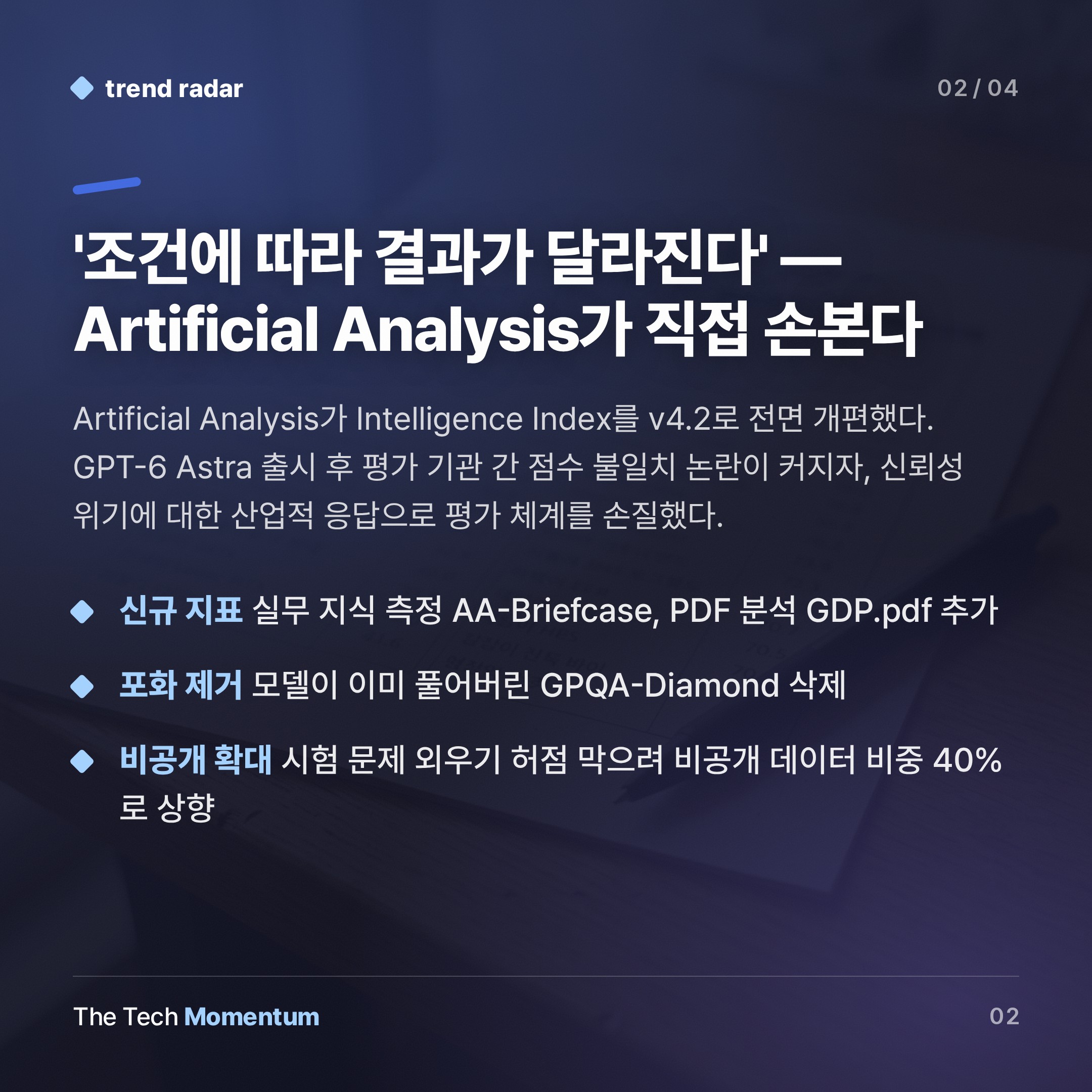 Artificial Analysis, Intelligence Index v4.2 전면 개편… GPT-6 Astra 논란이 쏘아올린 공 (summary)