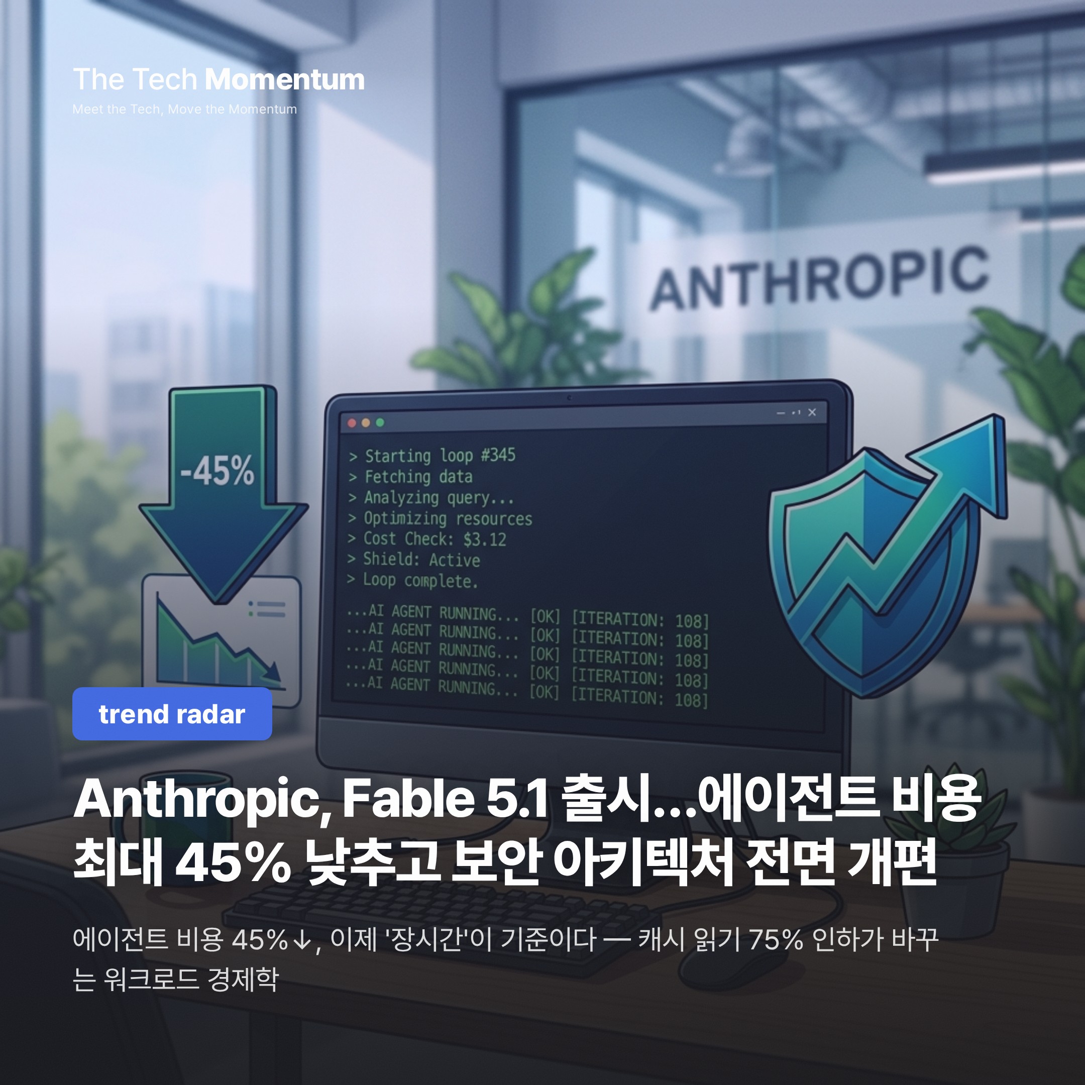 Anthropic, Fable 5.1 출시…에이전트 비용 최대 45% 낮추고 보안 아키텍처 전면 개편