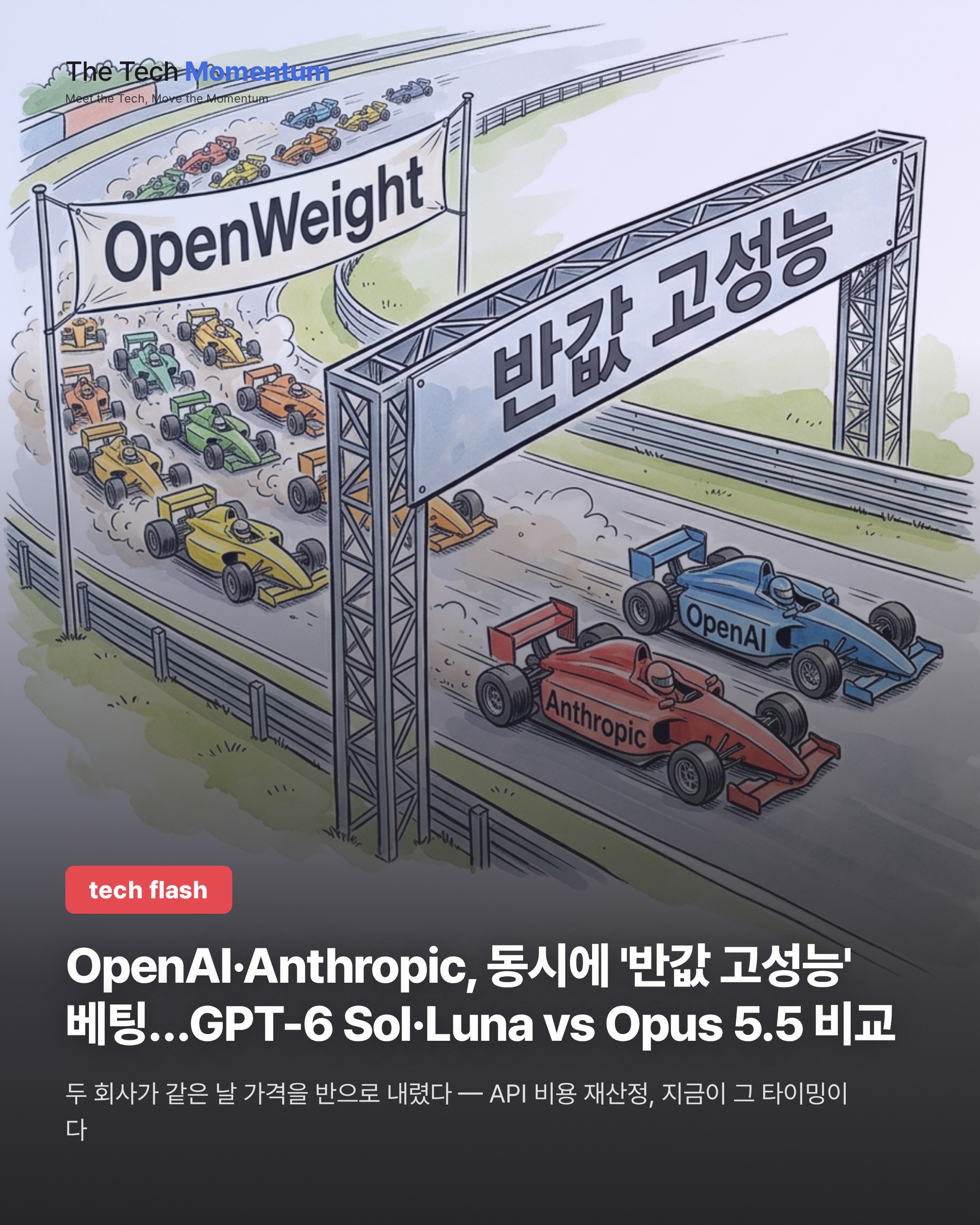 OpenAI·Anthropic, 동시에 '반값 고성능' 베팅…GPT-6 Sol·Luna vs Opus 5.5 비교