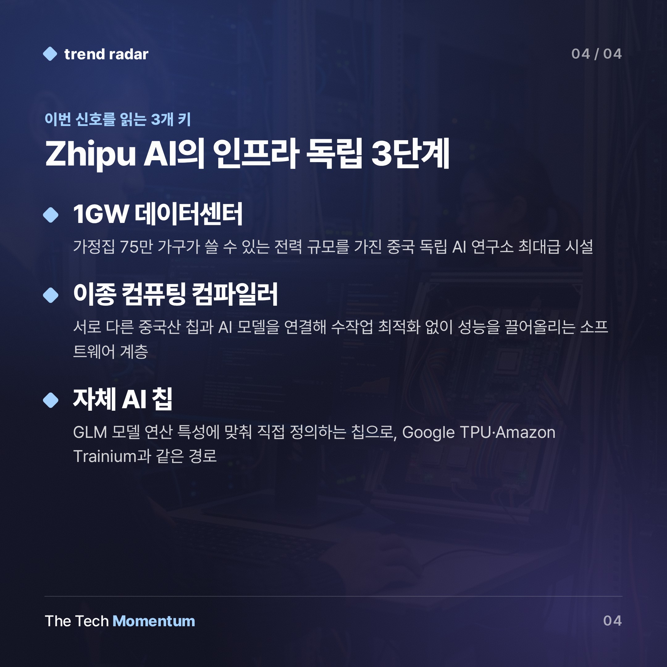 Zhipu AI, 엔비디아 탈피 3단계 전략… 중국 AI 인프라 독립 선언 (keyword_summary)