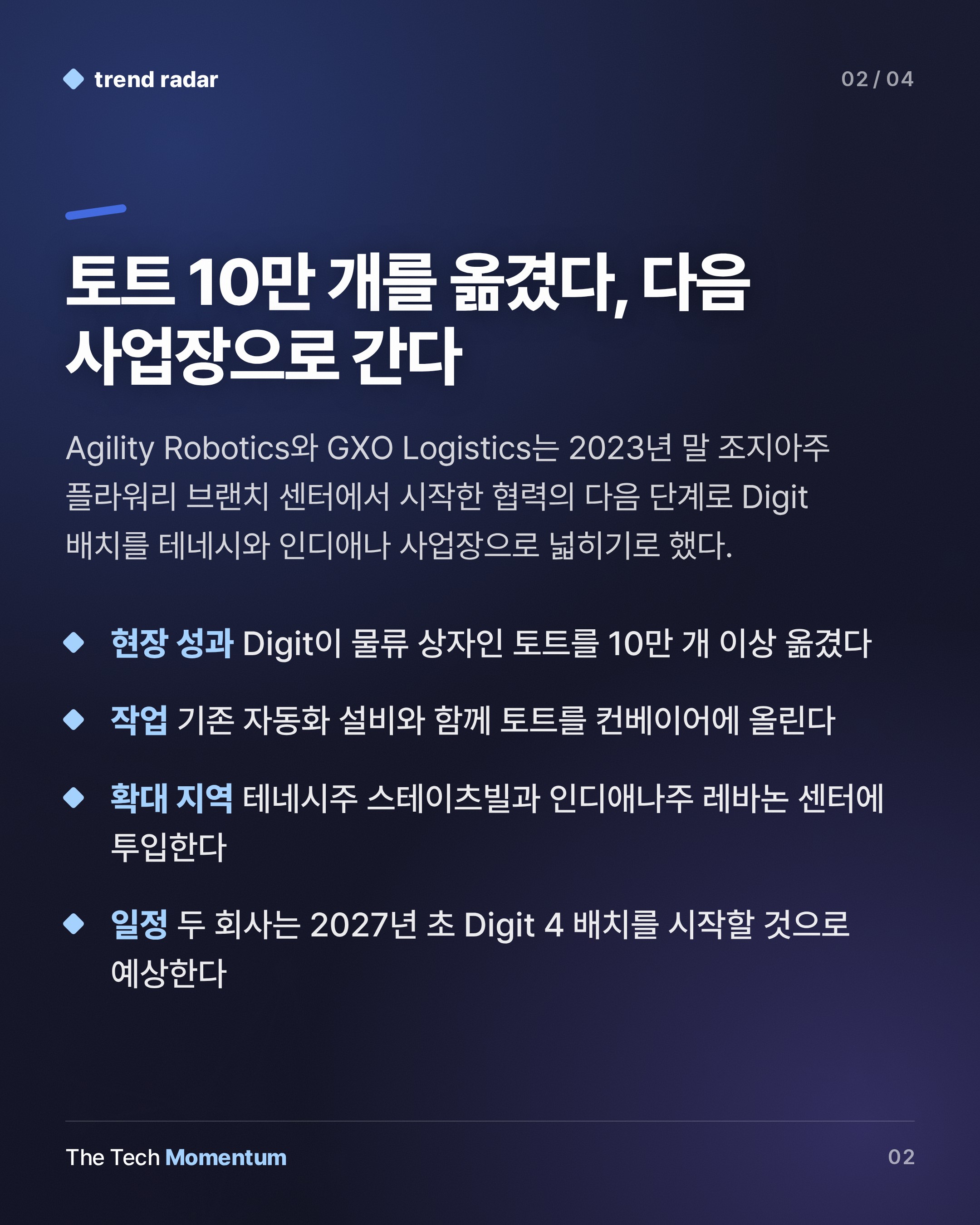 Agility·GXO, Digit 배치 확대…파일럿 45건 뒤에도 ROI는 아직 (summary)
