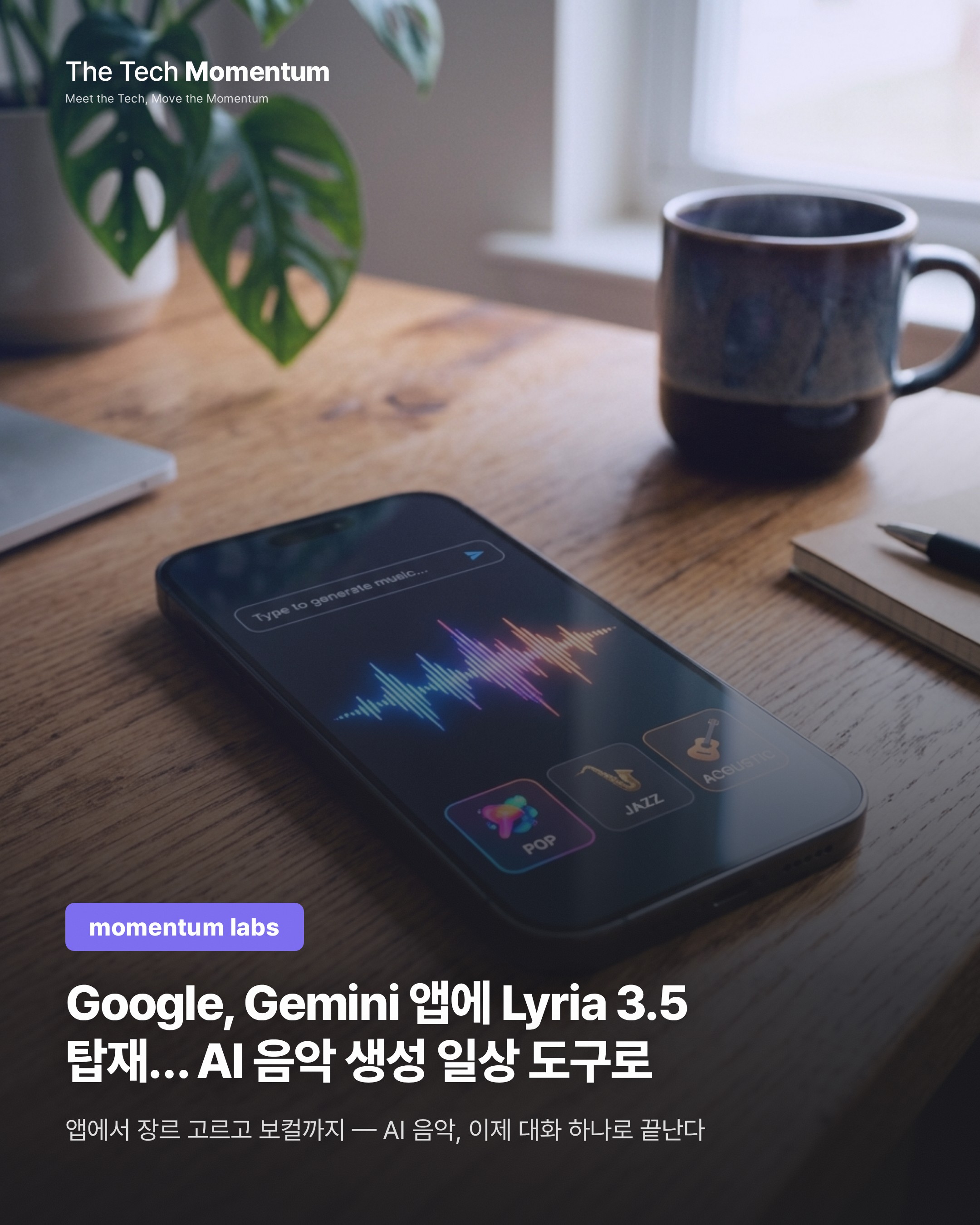 Google, Gemini 앱에 Lyria 3.5 탑재… AI 음악 생성 일상 도구로