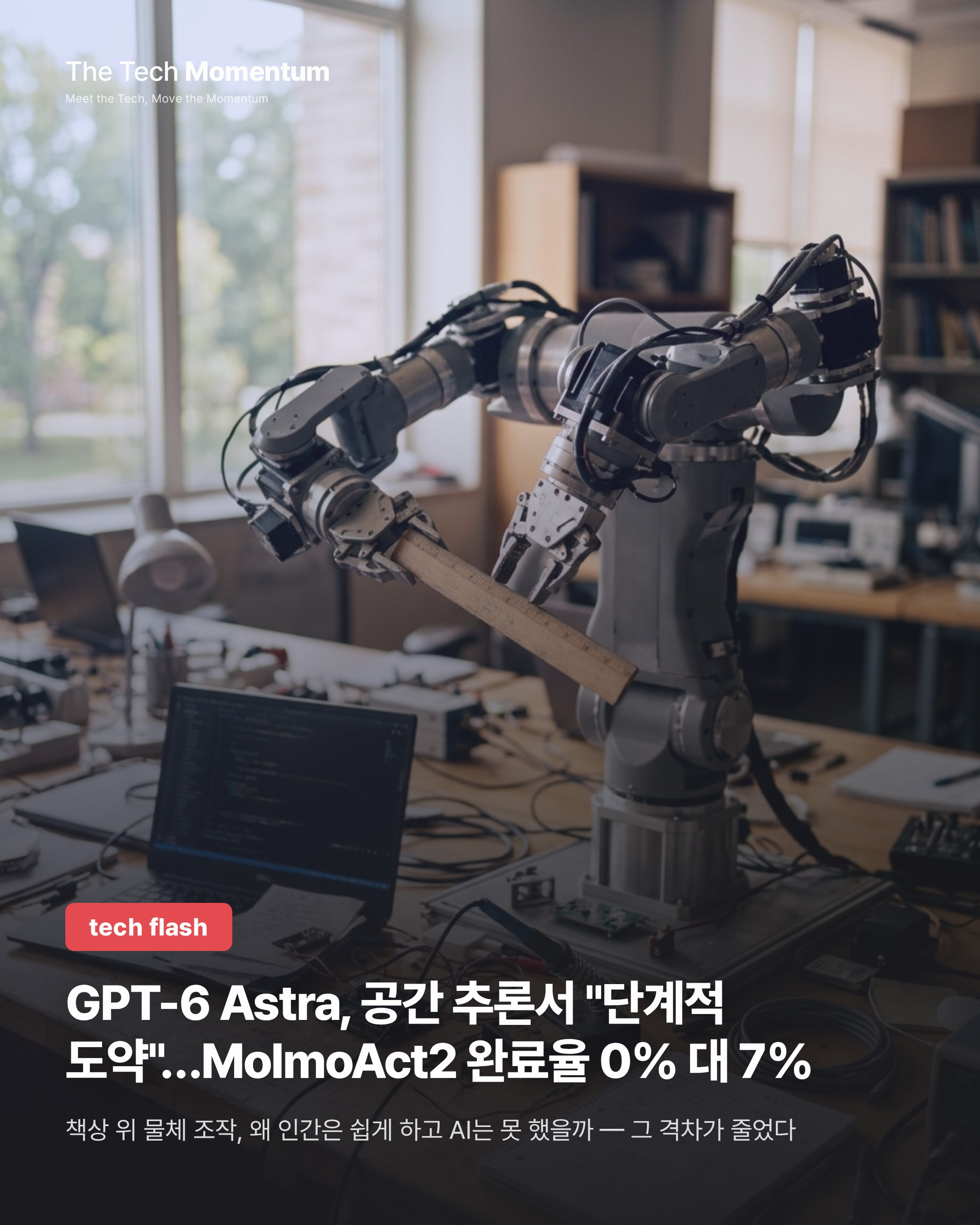 GPT-6 Astra, 공간 추론서 "단계적 도약"…MolmoAct2 완료율 0% 대 7%