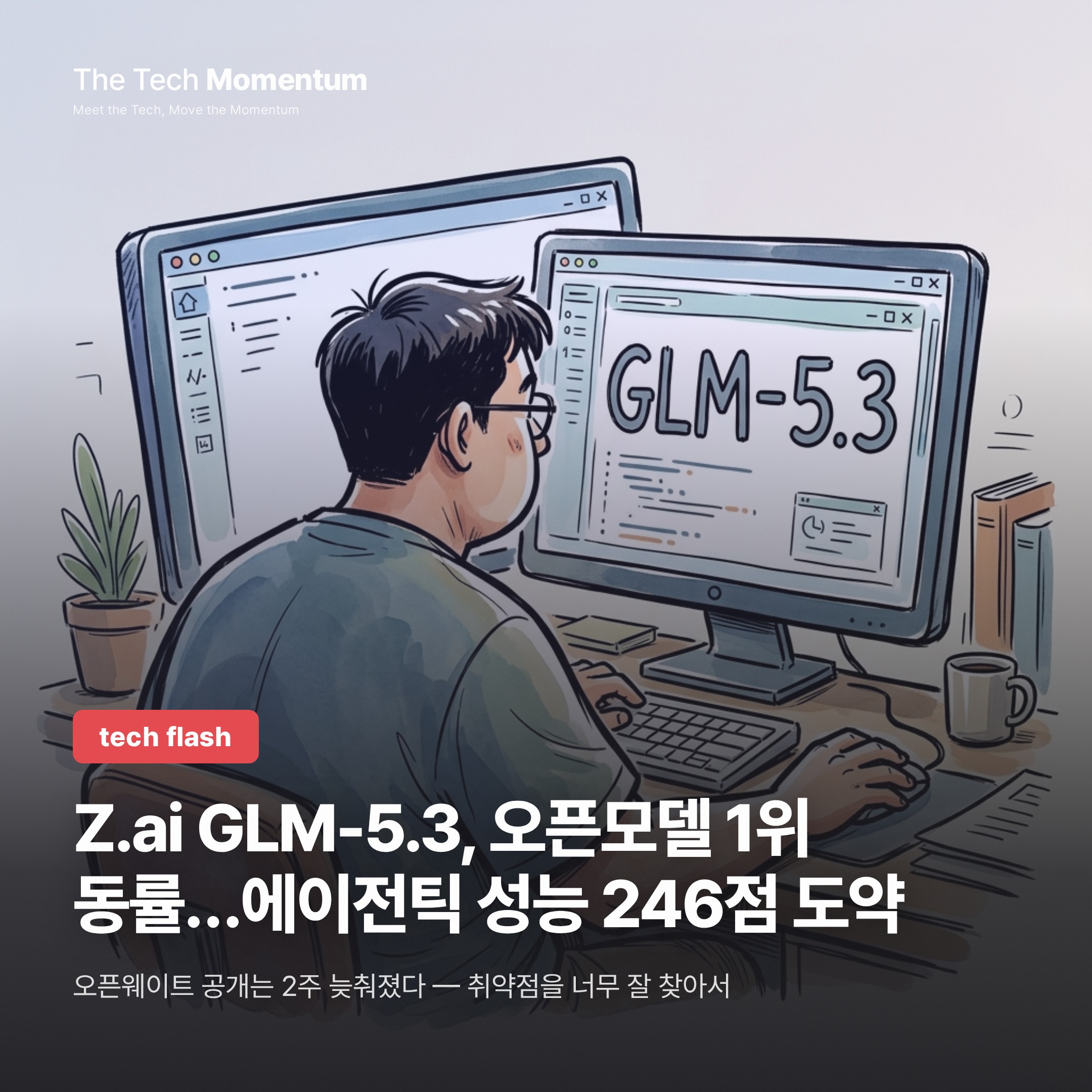 Z.ai GLM-5.3, 오픈모델 1위 동률…에이전틱 성능 246점 도약