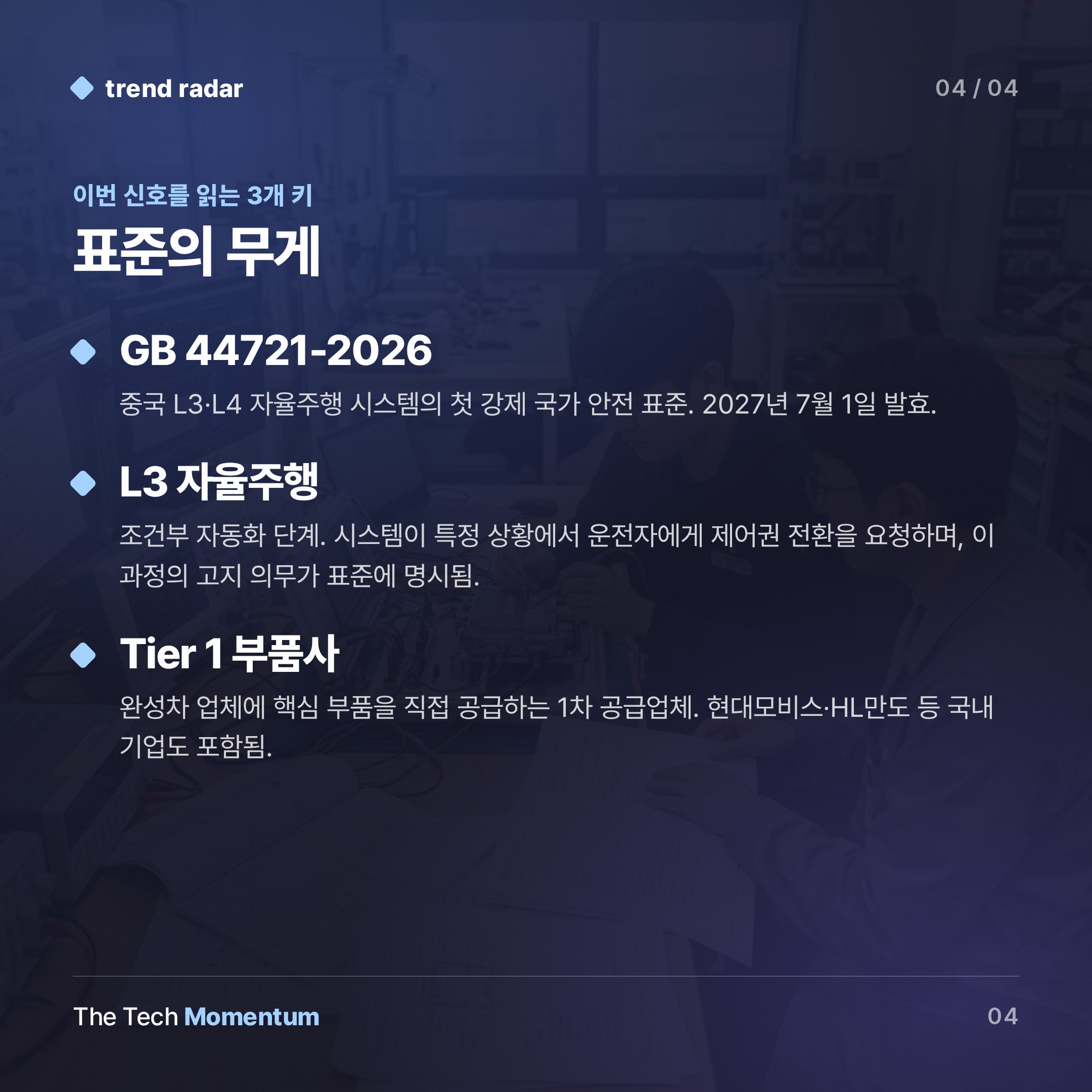 중국, L3·L4 자율주행 강제 안전 표준 공개… 2027년 7월 발효 (keyword_summary)