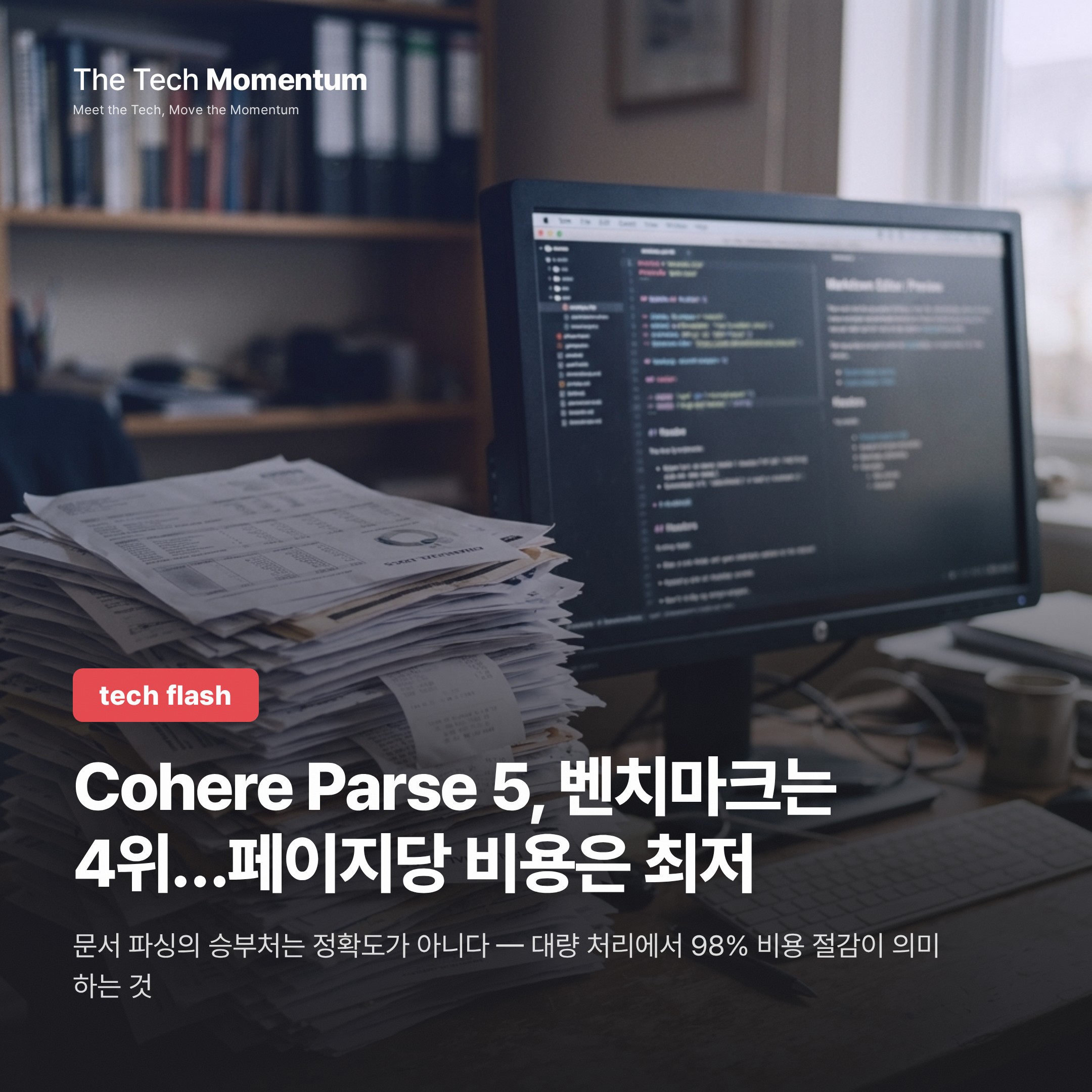 Cohere Parse 5, 벤치마크는 4위…페이지당 비용은 최저